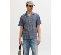 Azul Hombres Cotton Camisa Estilo Resort Corte Regular S EU