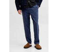 Azul Hombres Cotton/Linen/Elastane Jogger Corte Tapered L EU