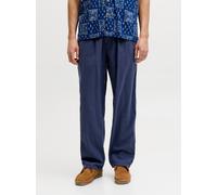 Azul Hombres Cotton/Linen/Elastane Jogger Corte Wide Leg XS EU