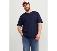 Azul Hombres Cotton Plus Size Camiseta Liso EU5XL US3XL EU