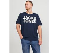 Azul Hombres Cotton Plus Size Camiseta Logotipo EU2XL US1L EU