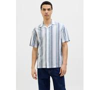Azul Hombres Cotton/Recycled/Cotton/Linen Camisa Estilo Resort Corte Relaxed L EU