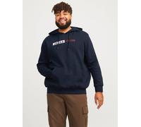 Azul Hombres Cotton/Recycled/Polyester/Cotton Plus Size Sudadera Con Capucha Logotipo EU5XL US3XL EU