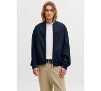 Azul Hombres Linen/Cotton Chaqueta Bomber M EU