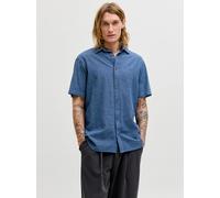 Azul Hombres Linen/Organic/Cotton/Cotton/Recycled/Cotton Camisa Corte Regular L EU