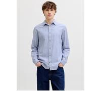 Azul Hombres Linen/Organic/Cotton/Cotton/Recycled/Cotton Camisa Informal Corte Regular S EU
