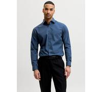 Azul Hombres Organic/Cotton Camisa Formal Corte Slim XL EU