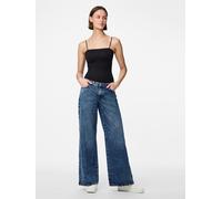 Pieces Vaqueros Anchos para Mujer, Medio De Mezclilla Azul, 32W x 32L