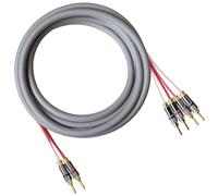 Azul Jeans cable Canare 4S11 Cable de altavoz, con soldada con plátanos, bi-Wire terminaciones, único (de 20 pies Cable - -para un orador); montado en los Estados Unidos