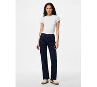 PIECES Straight Jeans Pckelly MW Rinse Noos BC-Vaqueros Rectos, Dark Azul Denim, 33W / 30L Mujeres