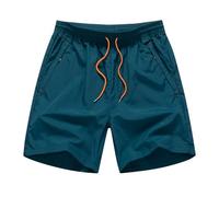 Azul,L,Pantalones de Playa de Secado rápido para Hombre, bañadores de Doble Capa con Bolsillos con Cremallera, Pantalones Cortos hasta la Rodilla para Viajes