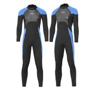Azul,L,Traje de Neopreno Integral Hombre 3 mm Ultra Elástico, Traje de Buceo de Una Pieza con Cremallera Trasera y Cremalleras en Puños y Tobillos, Traje Térmico Flexible para Surf, Natación