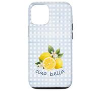 Azul Limón Gingham Cottagecore Italian Summer Ciao Bella Carcasa para iPhone 12/12 Pro