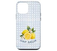 Azul Limón Gingham Cottagecore Italian Summer Ciao Bella Carcasa para iPhone 12 Mini
