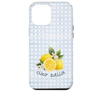 Azul Limón Gingham Cottagecore Italian Summer Ciao Bella Carcasa para iPhone 12 Pro MAX