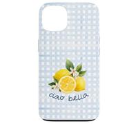 Azul Limón Gingham Cottagecore Italian Summer Ciao Bella Carcasa para iPhone 13
