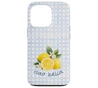 Azul Limón Gingham Cottagecore Italian Summer Ciao Bella Carcasa para iPhone 13 Pro