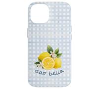 Azul Limón Gingham Cottagecore Italian Summer Ciao Bella Carcasa para iPhone 14