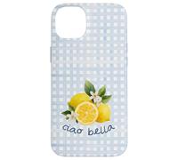 Azul Limón Gingham Cottagecore Italian Summer Ciao Bella Carcasa para iPhone 14 Plus