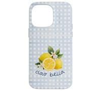 Azul Limón Gingham Cottagecore Italian Summer Ciao Bella Carcasa para iPhone 14 Pro MAX