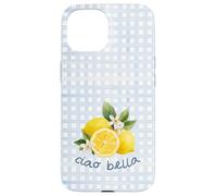 Azul Limón Gingham Cottagecore Italian Summer Ciao Bella Carcasa para iPhone 15