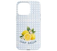 Azul Limón Gingham Cottagecore Italian Summer Ciao Bella Carcasa para iPhone 15 Pro MAX