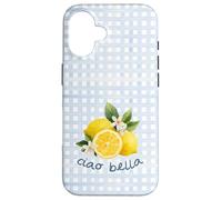 Azul Limón Gingham Cottagecore Italian Summer Ciao Bella Carcasa para iPhone 16