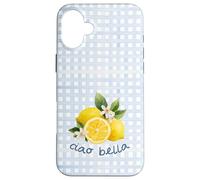 Azul Limón Gingham Cottagecore Italian Summer Ciao Bella Carcasa para iPhone 16 Plus