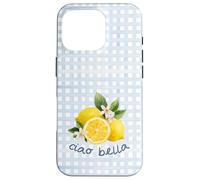 Azul Limón Gingham Cottagecore Italian Summer Ciao Bella Carcasa para iPhone 16 Pro