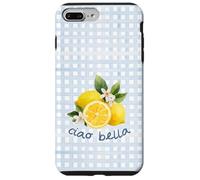 Azul Limón Gingham Cottagecore Italian Summer Ciao Bella Carcasa para iPhone 7 Plus/8 Plus
