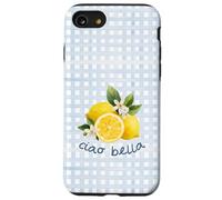Azul Limón Gingham Cottagecore Italian Summer Ciao Bella Carcasa para iPhone SE (2020) / 7/8