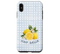 Azul Limón Gingham Cottagecore Italian Summer Ciao Bella Carcasa para iPhone XS MAX