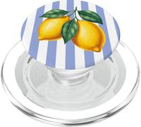 Azul Limón Rayas Estética Verano Fruta Girly Vintage Lindo PopSockets PopGrip para MagSafe