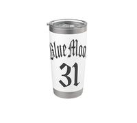 AZUL LLENA 2 LUNA NUMEROLOGÍA 11 DOS 31 MUJERES HOMBRES Vaso térmico de acero inoxidable de doble pared