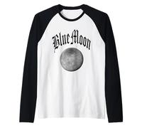 Azul Llena 2 Luna NUMEROLOGÍA 11 Dos Once Mujeres Hombres Camiseta Manga Raglan