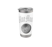 AZUL LLENA 2 LUNA NUMEROLOGÍA 11 DOS ONCE MUJERES HOMBRES Vaso térmico de acero inoxidable de doble pared