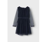 Azul Mangas Largas Vestido