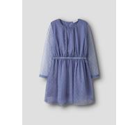 Azul Mangas Largas Vestido