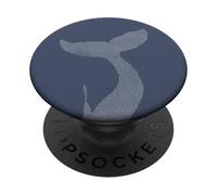 Azul Marino - Aleta de Ballena Orcas Rescate Mar Animal Ballena Océano PopSockets PopGrip Adhesivo