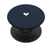 Azul Marino - Corazón Dibujado a Mano Simple Lindo Elegante PopSockets PopGrip Adhesivo