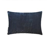 Azul marino Lujo Funda de cojín lumbar 30x60 cm | Juego de 2 Moderno Terciopelo Funda de Cojín A rayas | Pana acanalada de terciopelo de lujo Fundas de almohada para sofá, dormitorio - Navy Ribbed