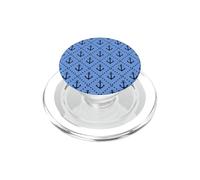Azul Marino Náutico Ancla Líneas Diagonales Puntos Navegando Lindo PopSockets PopGrip para MagSafe