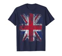 Azul Marino Union Jack Bandera Inglaterra Gran Bretaña Británica Camiseta