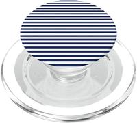 Azul marino y blanco rayas horizontales líneas preppy rayas PopSockets PopGrip para MagSafe