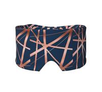 Azul marino y cobre de lujo,Máscara para ojos con bloqueo de luz y protección ocular completa para dormir, orejeras y ojos.