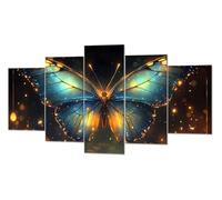 Azul Mariposa Diamond Painting, 5 Pcs 5D Kit Mosaico Pintura de Diamante, Kit Bordado en Punto de Cruz Manualidades Adultos, DIY Gran Tamaño Cuadro Damantes, Decoracion Hogar Regalos 80x150cm P-d-151
