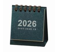 (Azul) Mini calendario simple 2026, pequeño calendario de escritorio, planificador creativo en espiral