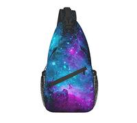 Azul Morado Nebula Crossbody Sling Mochila Sling Bag Travel Senderismo Chest Bag Daypack