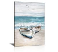Azul Océano Barco Marcos Con Modernos Cuadros Decoracion Azul Blanco Mar Gaviota Cuadro y Láminas Retro Playa Costero Lienzos Decorativos Hogar Para Salon Dormitorio Comedor Oficina Baño 40X60cm