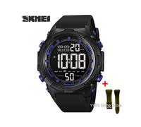 (azul oscuro con correa) SKMEI 1845 Relojes deportivos militares de moda para hombre Relogio Masculino